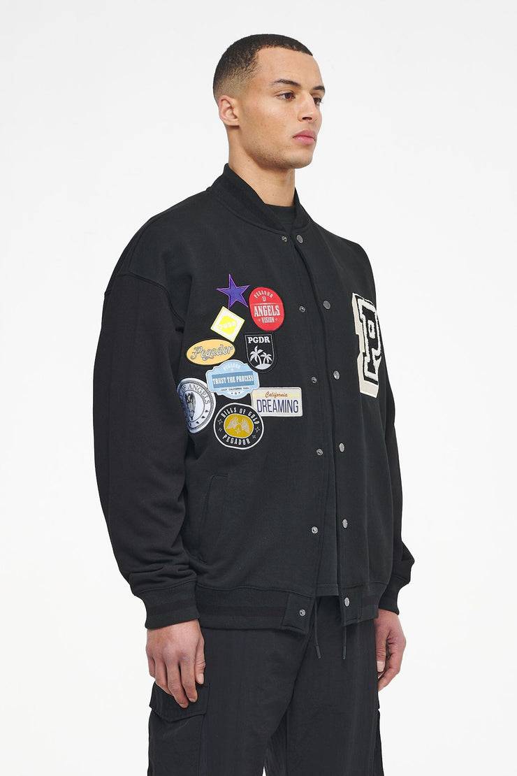 Pegador Whitney Varsity Jacket Washed Black Ink Black Rabatte dieses Monats