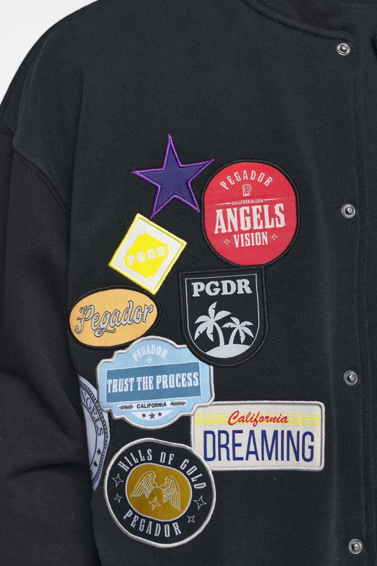 Pegador Whitney Varsity Jacket Washed Black Ink Black Rabatte dieses Monats