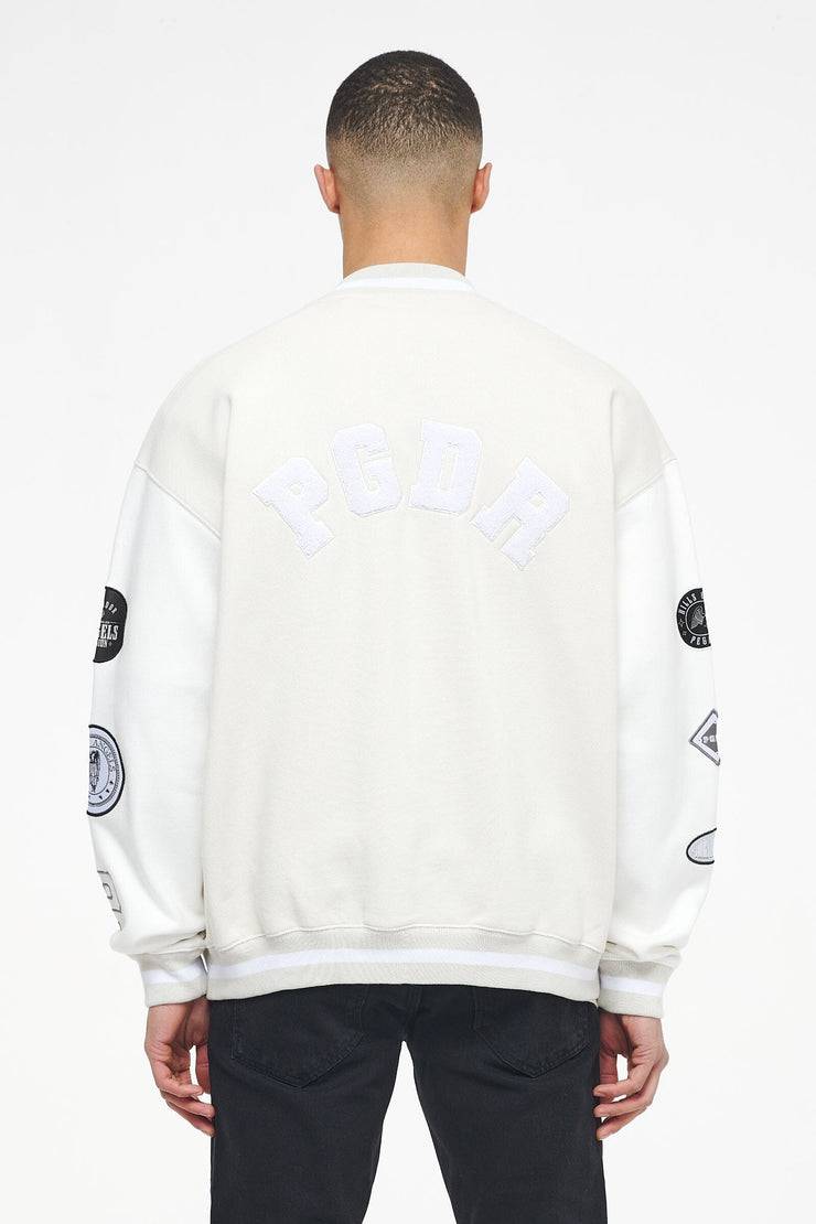 Pegador Yardley Varsity Jacket Washed Angels Cream Bright White 2025