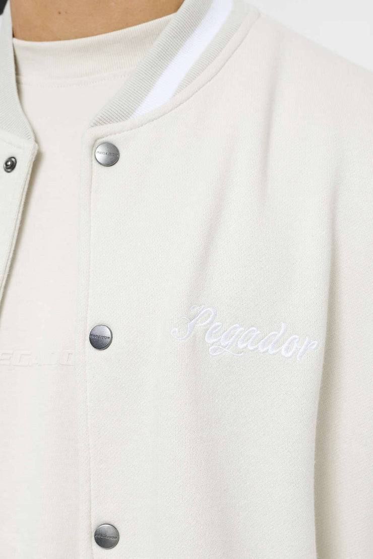 Pegador Yardley Varsity Jacket Washed Angels Cream Bright White 2025