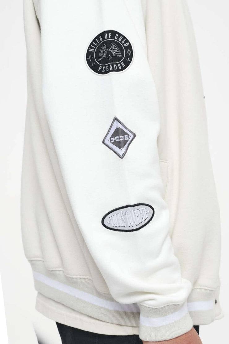 Pegador Yardley Varsity Jacket Washed Angels Cream Bright White 2025