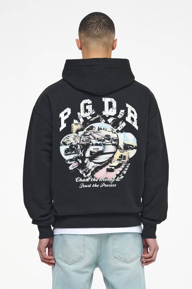 Pegador Reid Oversized Hoodie Vintage Washed Black Ink Auslauf
