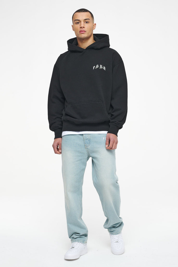 Pegador Reid Oversized Hoodie Vintage Washed Black Ink Auslauf