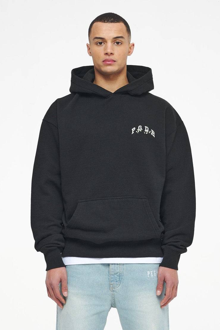 Pegador Reid Oversized Hoodie Vintage Washed Black Ink Auslauf