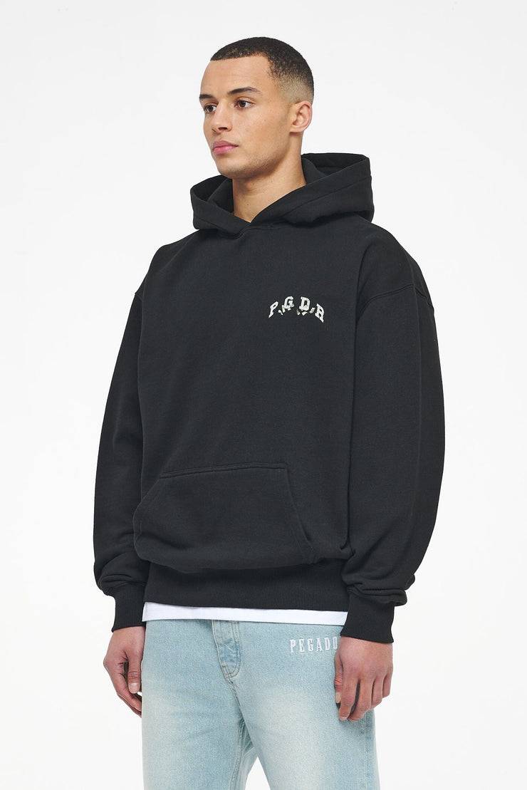 Pegador Reid Oversized Hoodie Vintage Washed Black Ink Auslauf