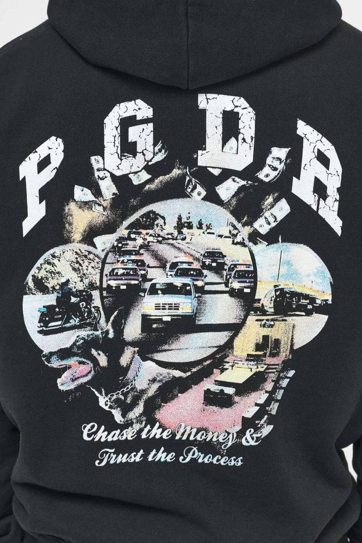Pegador Reid Oversized Hoodie Vintage Washed Black Ink Auslauf