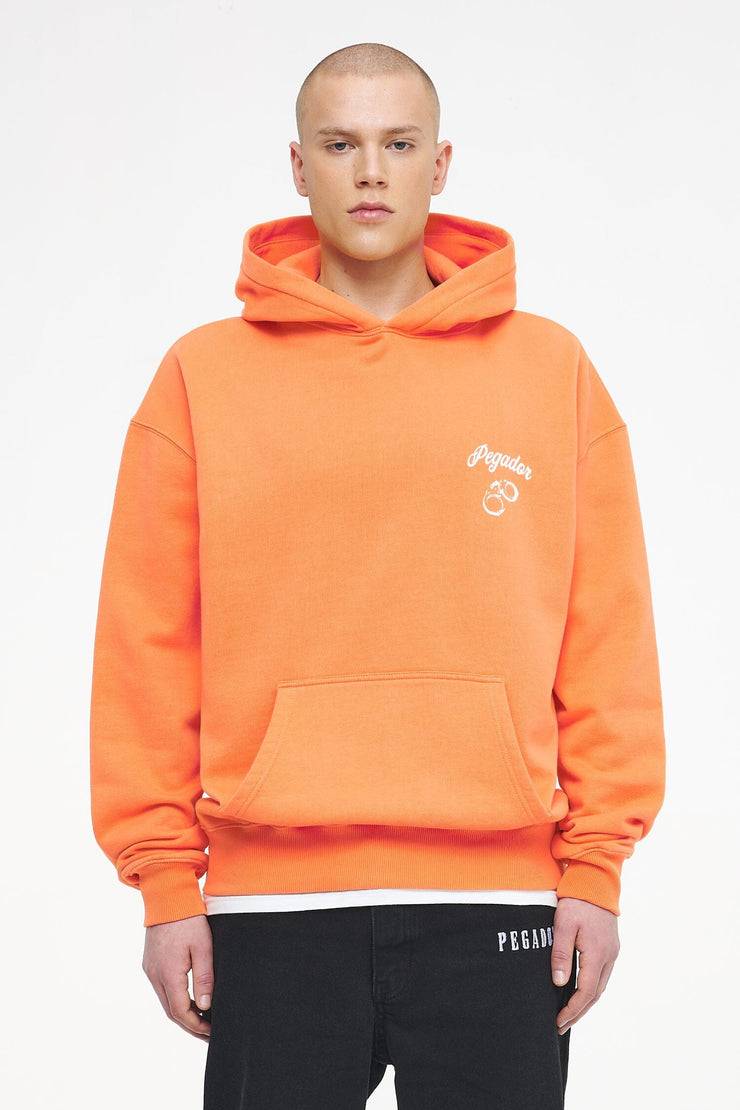 Pegador Skena Oversized Hoodie Vintage Washed Sunrise Orange Verkauf