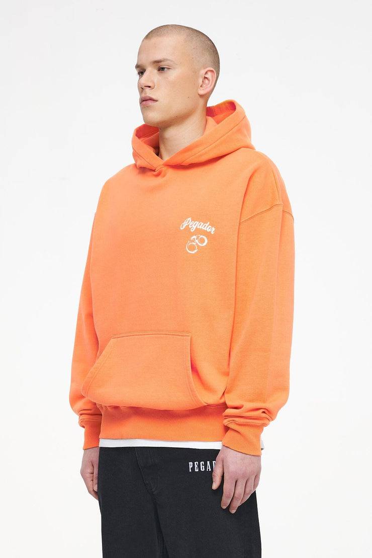 Pegador Skena Oversized Hoodie Vintage Washed Sunrise Orange Verkauf