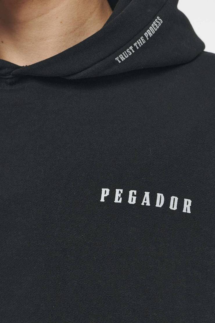 Pegador Dinmont Oversized Hoodie Vintage Washed Black Ink im Angebot