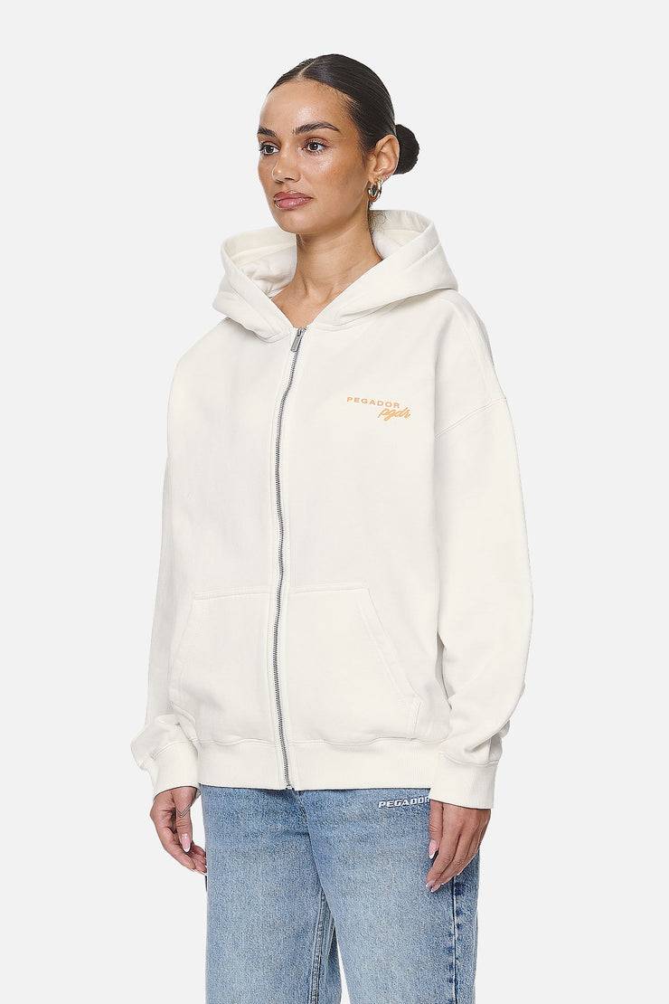 Pegador Berri Oversized Zip Hoodie Washed Coconut Milk Preisnachlass