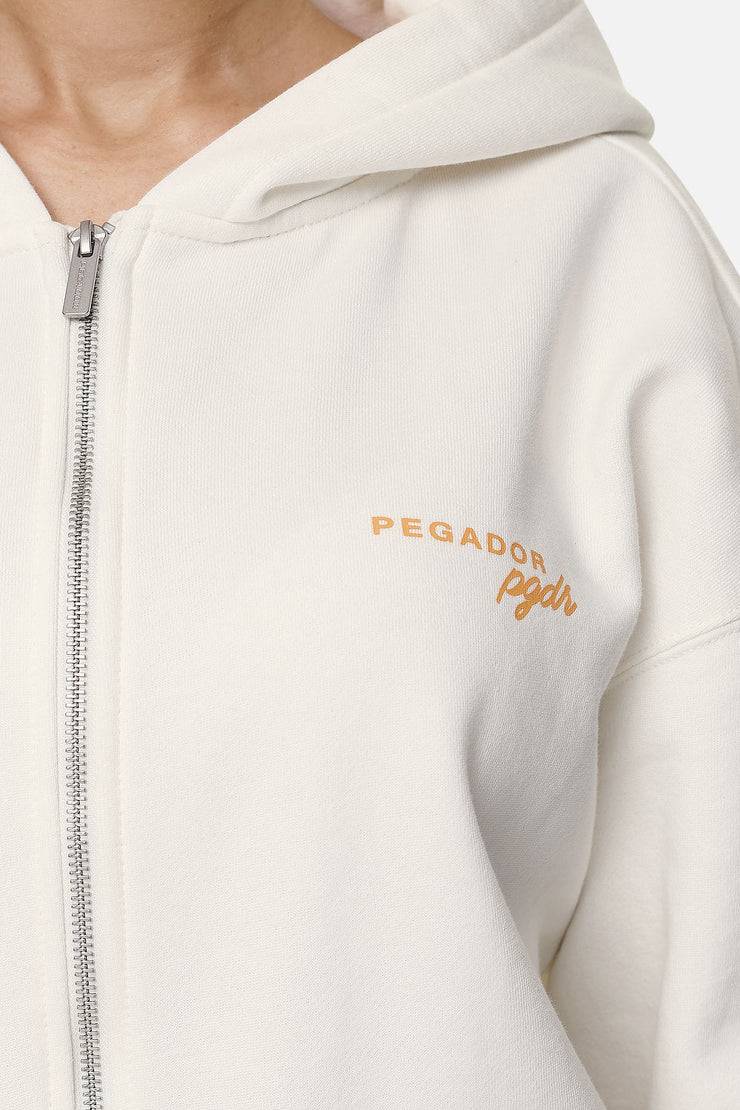 Pegador Berri Oversized Zip Hoodie Washed Coconut Milk Preisnachlass