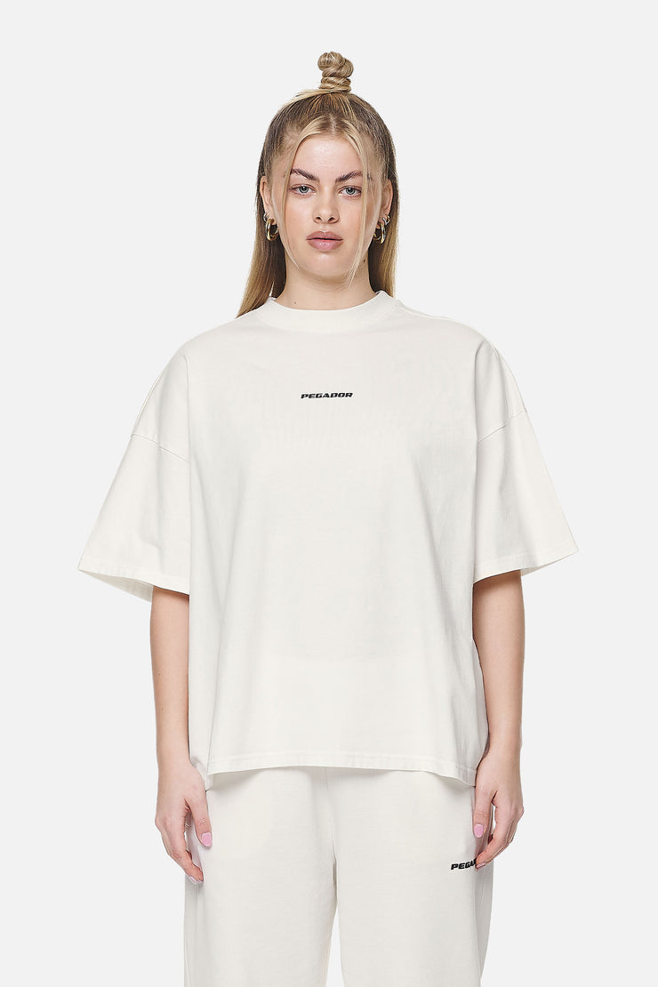 Pegador Arendal Logo Heavy Oversized Tee Washed Coconut Milk Black Valentinstagsangebot