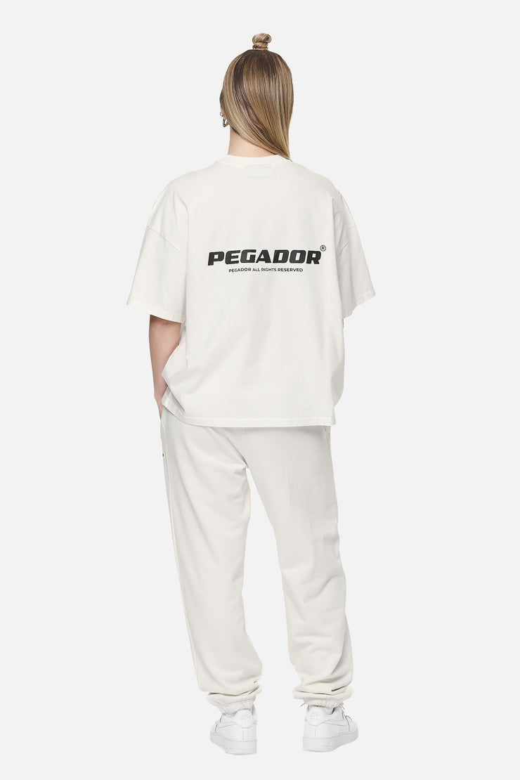 Pegador Arendal Logo Heavy Oversized Tee Washed Coconut Milk Black Valentinstagsangebot