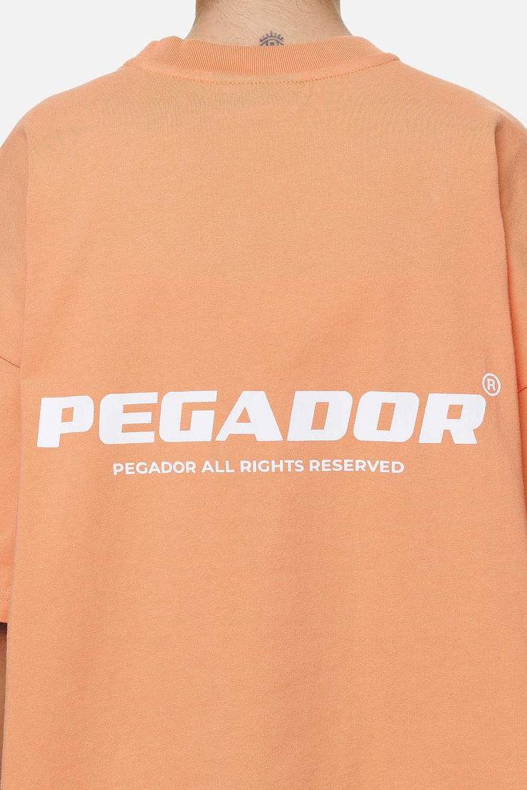 Pegador Arendal Logo Heavy Oversized Tee Washed Apricot White Jubiläumsangebot