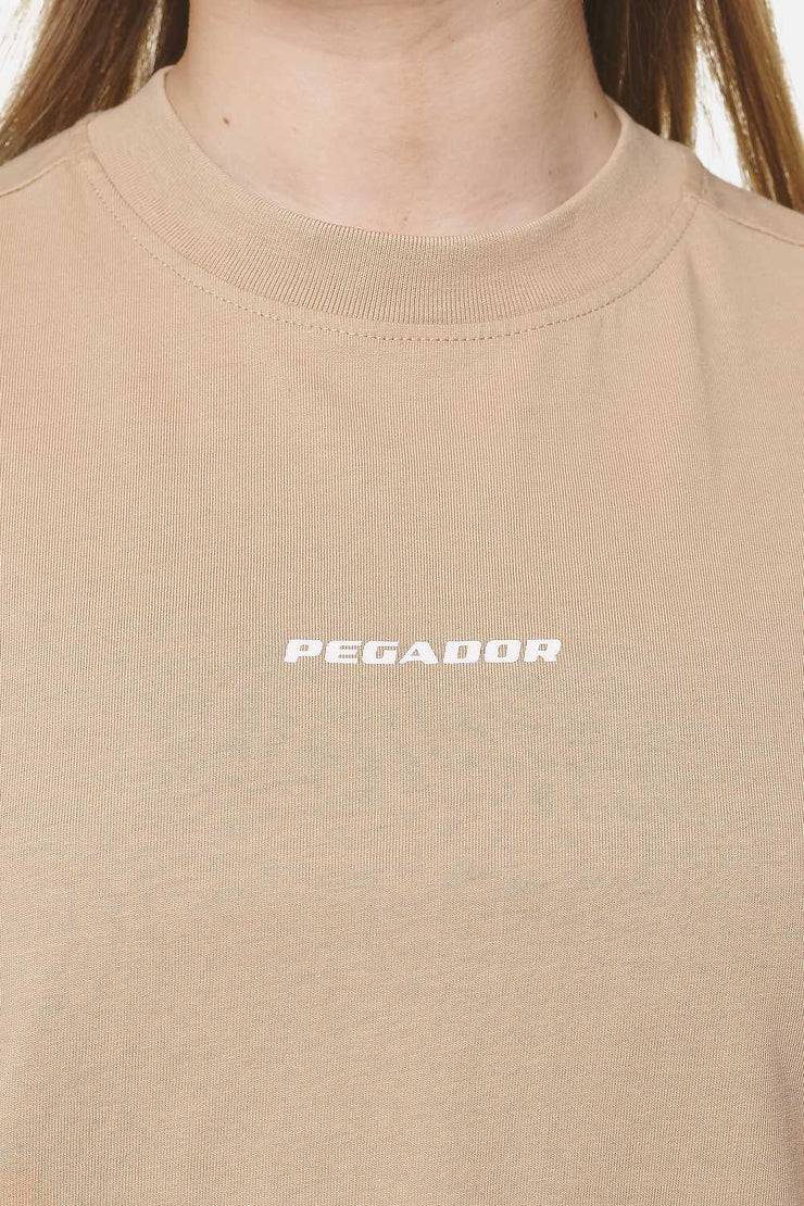 Pegador Arendal Logo Heavy Oversized Tee Washed Safari Sand White Heißer Verkauf