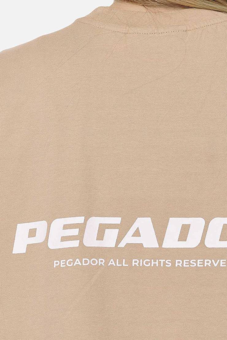 Pegador Arendal Logo Heavy Oversized Tee Washed Safari Sand White Heißer Verkauf