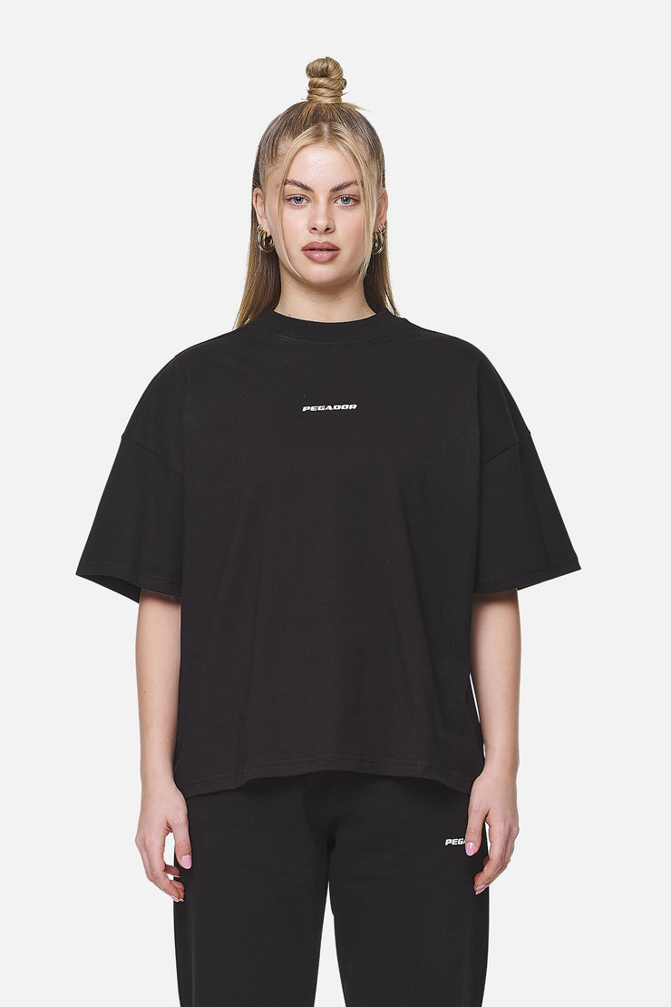 Pegador Arendal Logo Heavy Oversized Tee Black White Top Angebot