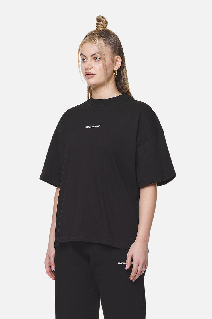Pegador Arendal Logo Heavy Oversized Tee Black White Top Angebot
