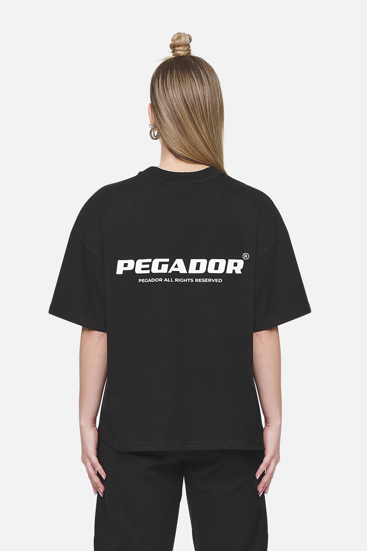 Pegador Arendal Logo Heavy Oversized Tee Black White Top Angebot