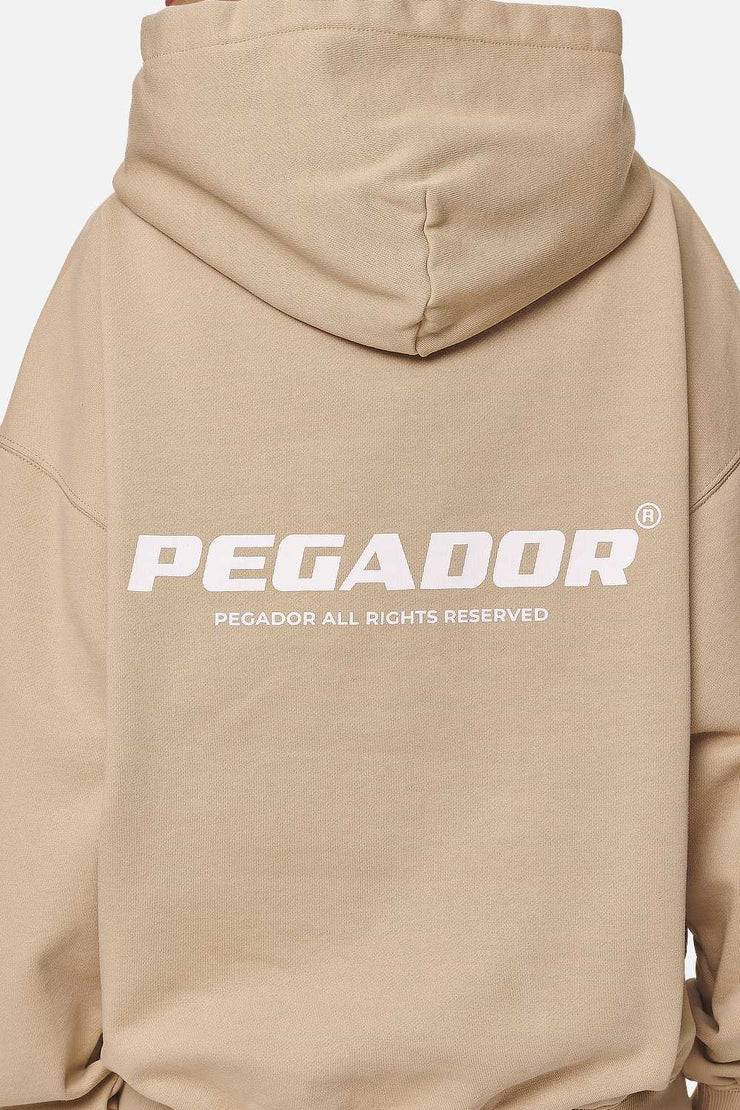Pegador Atna Logo Oversized Hoodie Washed Safari Sand White Online Outlet