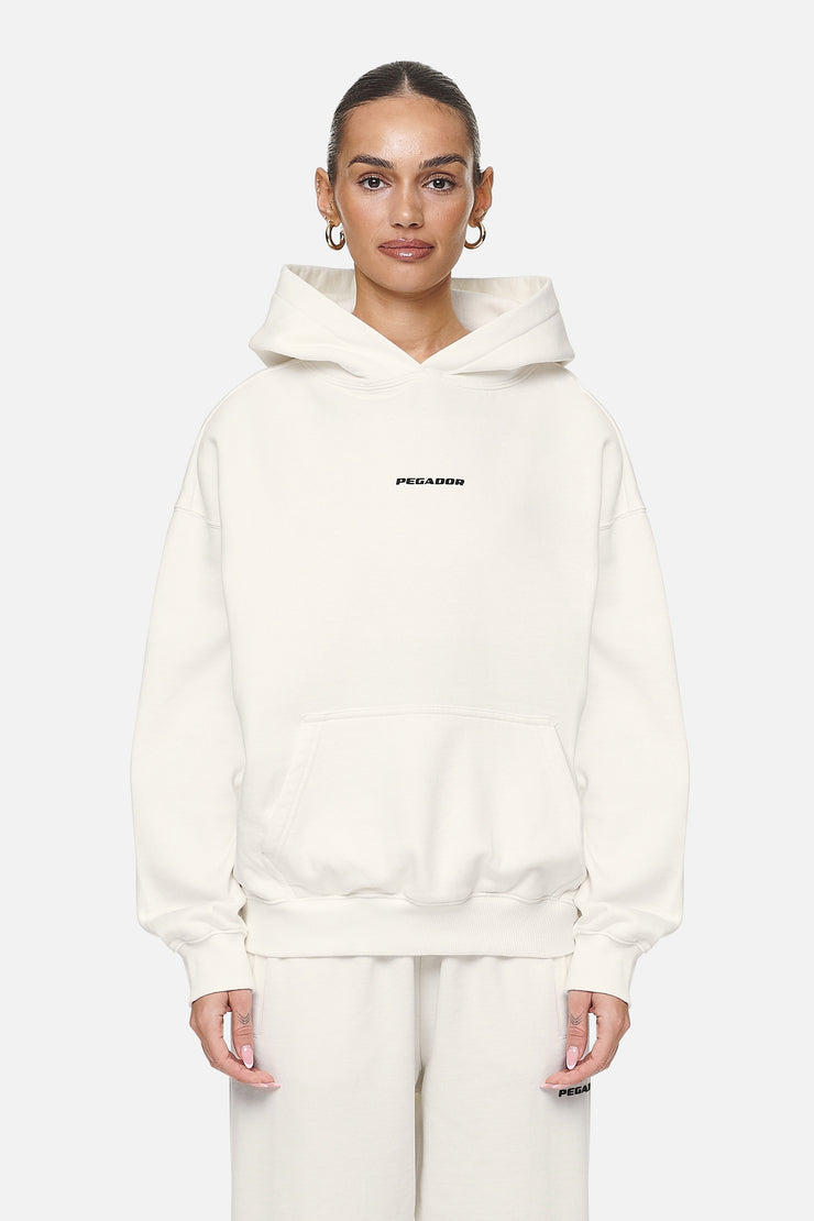 Pegador Clarita Logo Oversized Hoodie Washed Coconut Milk Black Gum Exklusive Angebote