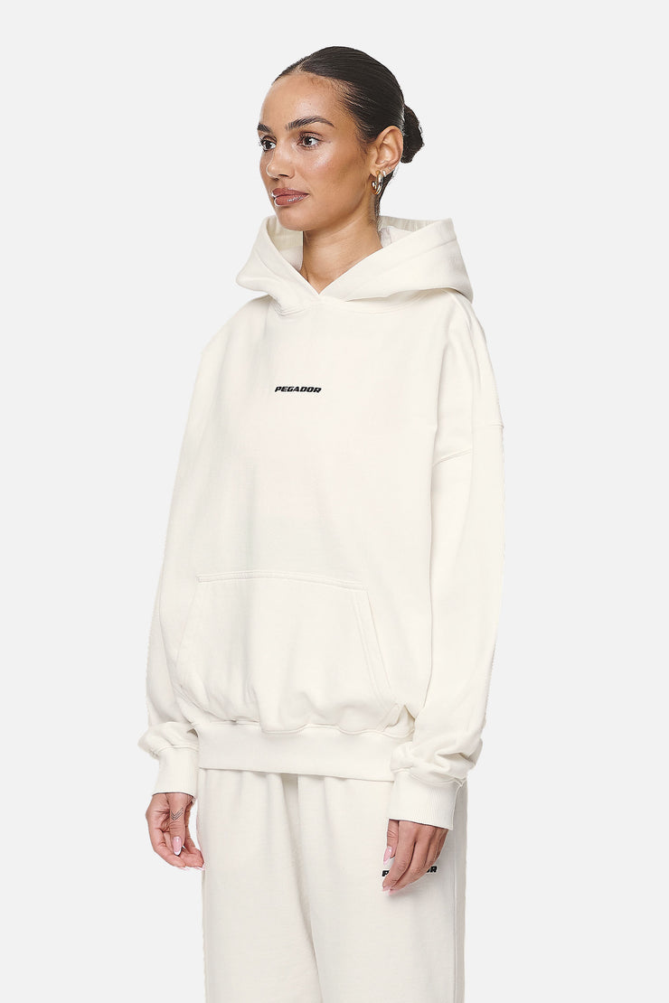 Pegador Clarita Logo Oversized Hoodie Washed Coconut Milk Black Gum Exklusive Angebote