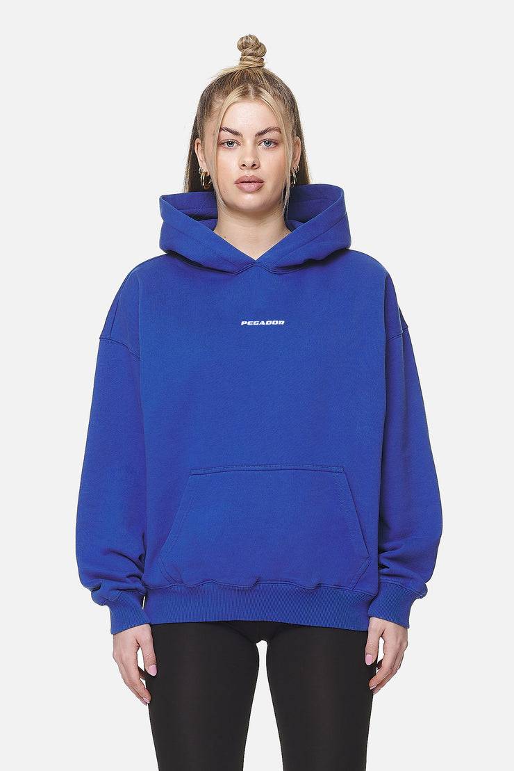 Pegador Clarita Logo Oversized Hoodie Washed True Blue White Gum Blitzangebot