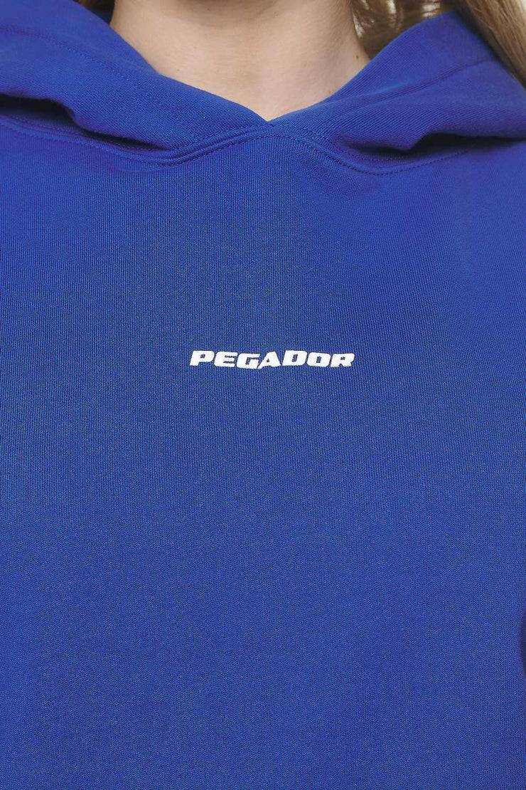 Pegador Clarita Logo Oversized Hoodie Washed True Blue White Gum Blitzangebot