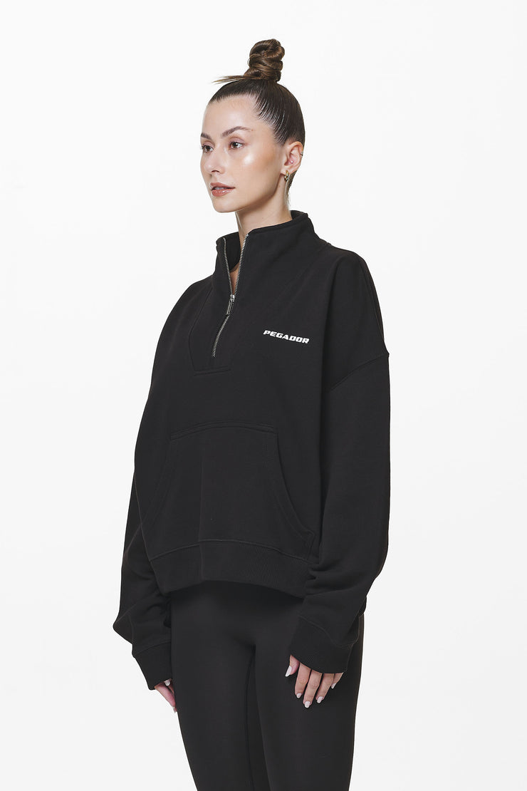 Pegador Vuku Logo Oversized Halfzip Black Räumungsverkauf