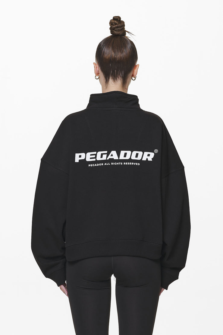 Pegador Vuku Logo Oversized Halfzip Black Räumungsverkauf