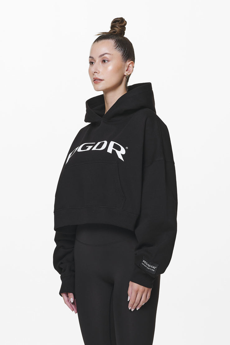 Pegador Troms Oversized Cropped Hoodie Black Super Sparpreis