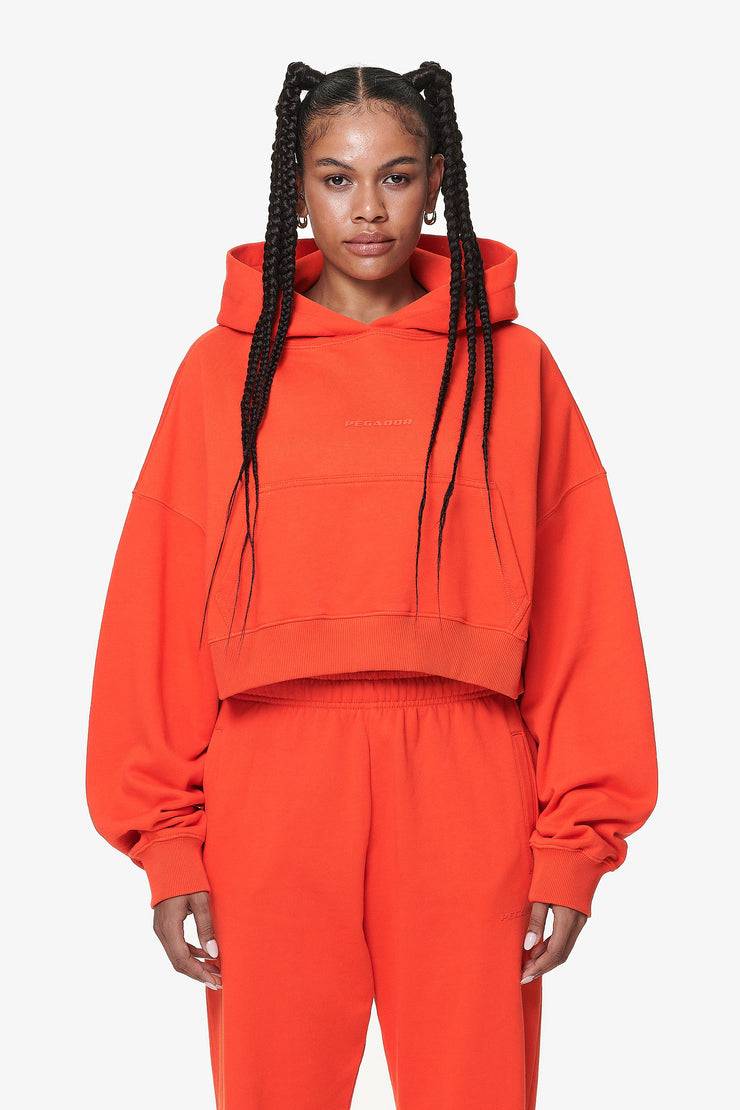 Pegador Salita Oversized Cropped Hoodie Washed Signal Red Gum Letzte 2 Tage