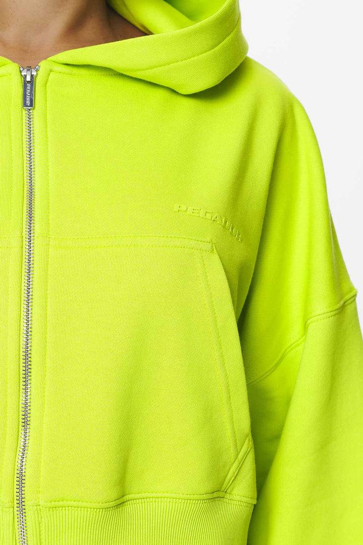 Pegador Marla Cropped Zip Hoodie Washed Lime Yellow Gum Riesige Rabatte