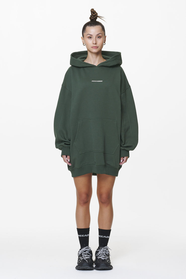 Pegador Malm Logo Oversized Hoodie Dress Washed Sage Green Kostenloser Versand international