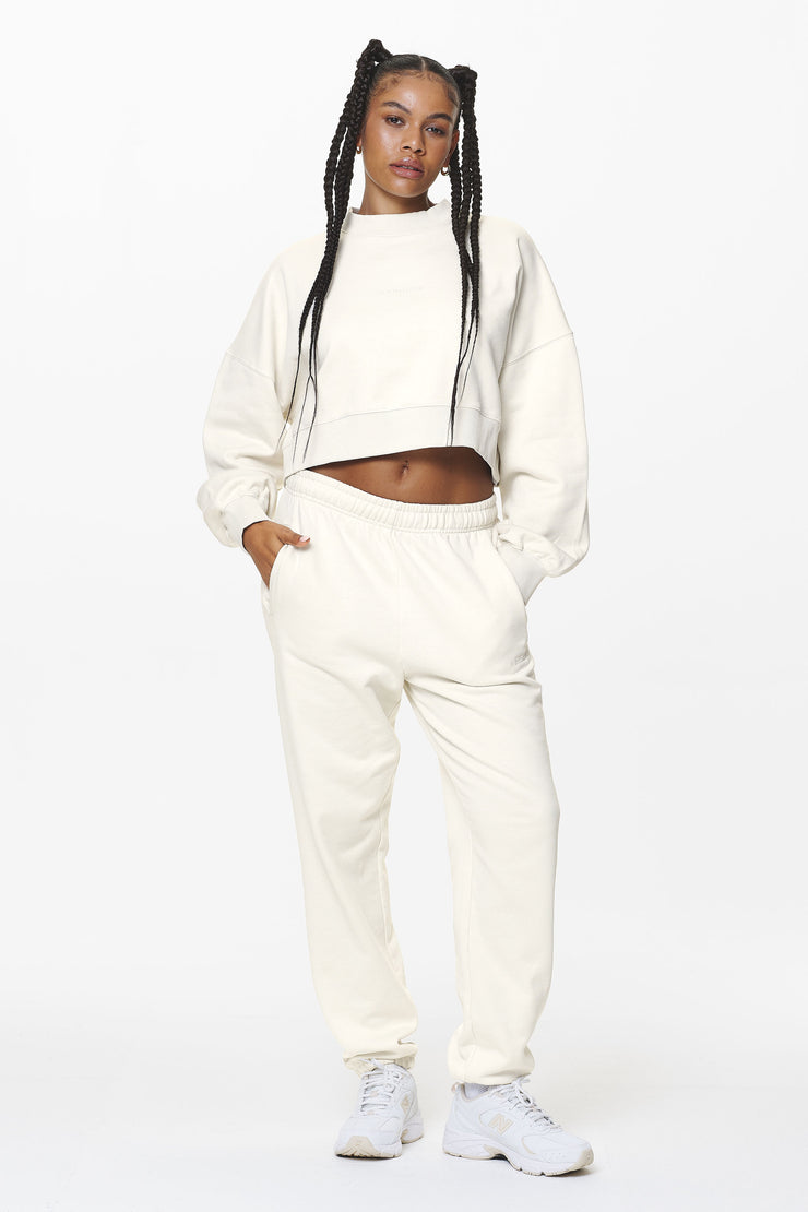 Pegador Londa Cropped Oversized Sweater Washed Salty Cream Gum Fabrikladen