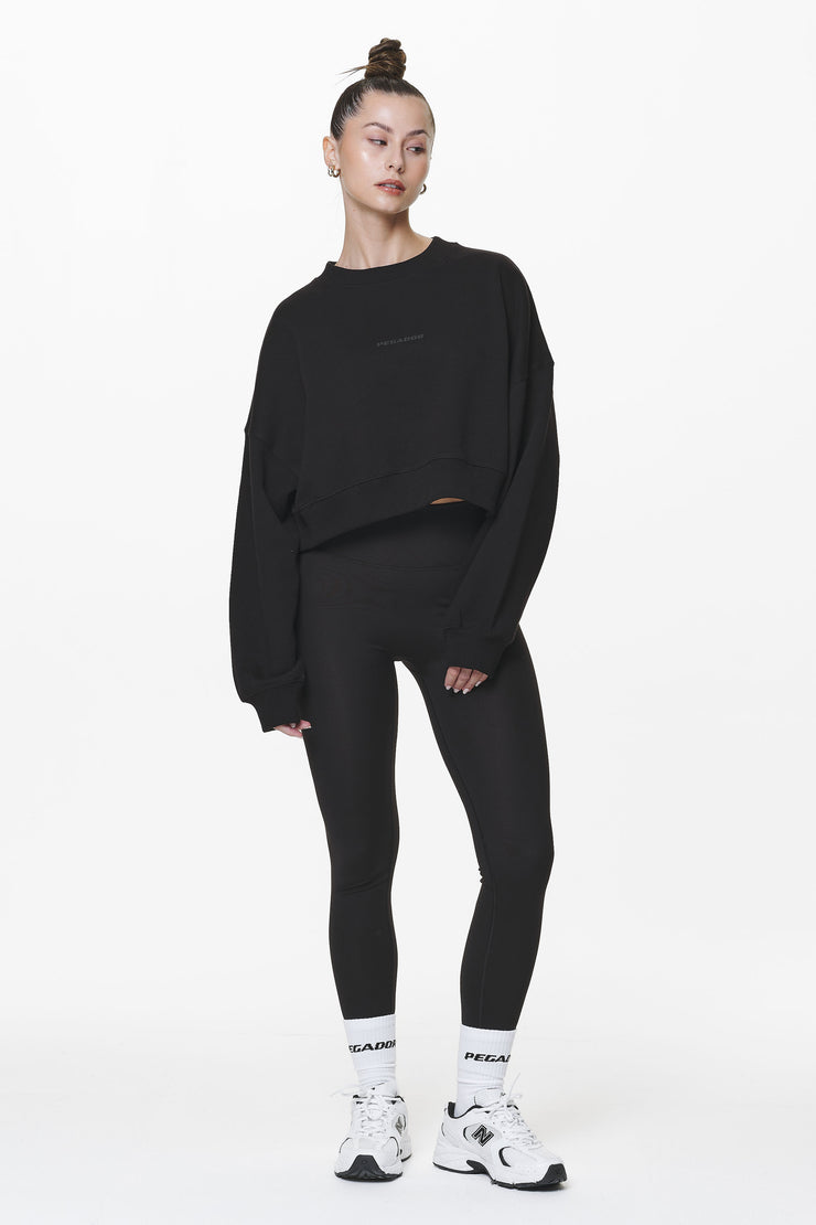 Pegador Londa Cropped Oversized Sweater Black Gum Begrenzt auf 3 Tage