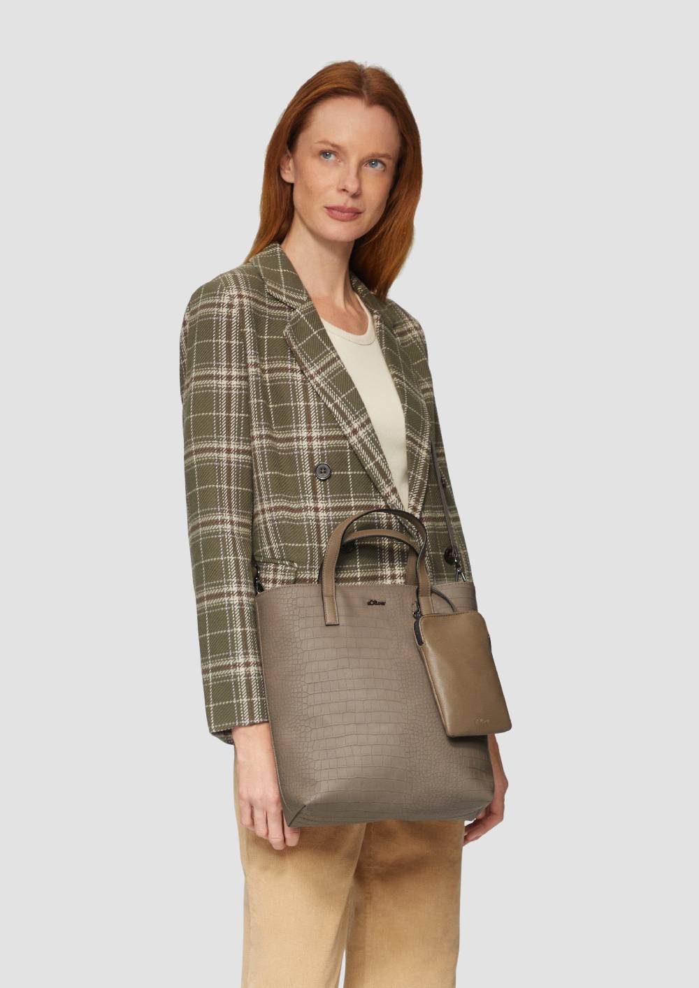 s.Oliver Mittelgroßer Shopper in Krokodilleder-Optik Preisnachlass