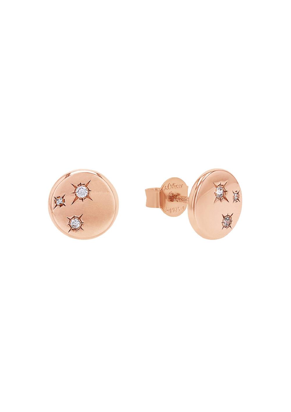 s.Oliver rosévergoldete Silber-Ohrstecker mit Stern-motiv JETZT KAUFEN
