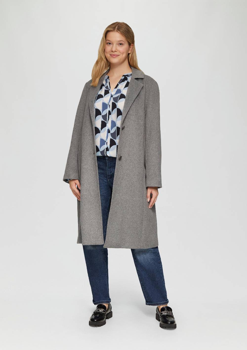 s.Oliver Viskose-Bluse mit Raffdetails und All-over-Print Auslauf