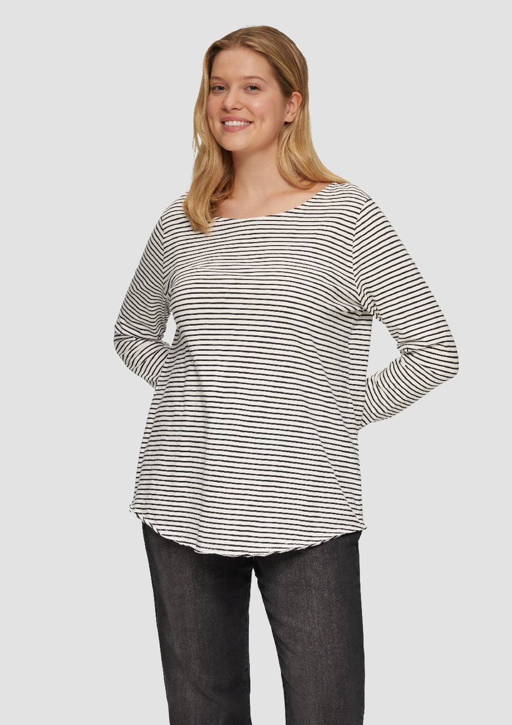 s.Oliver Longsleeve mit Flammgarnstruktur und Rundhalsausschnitt Verkauf