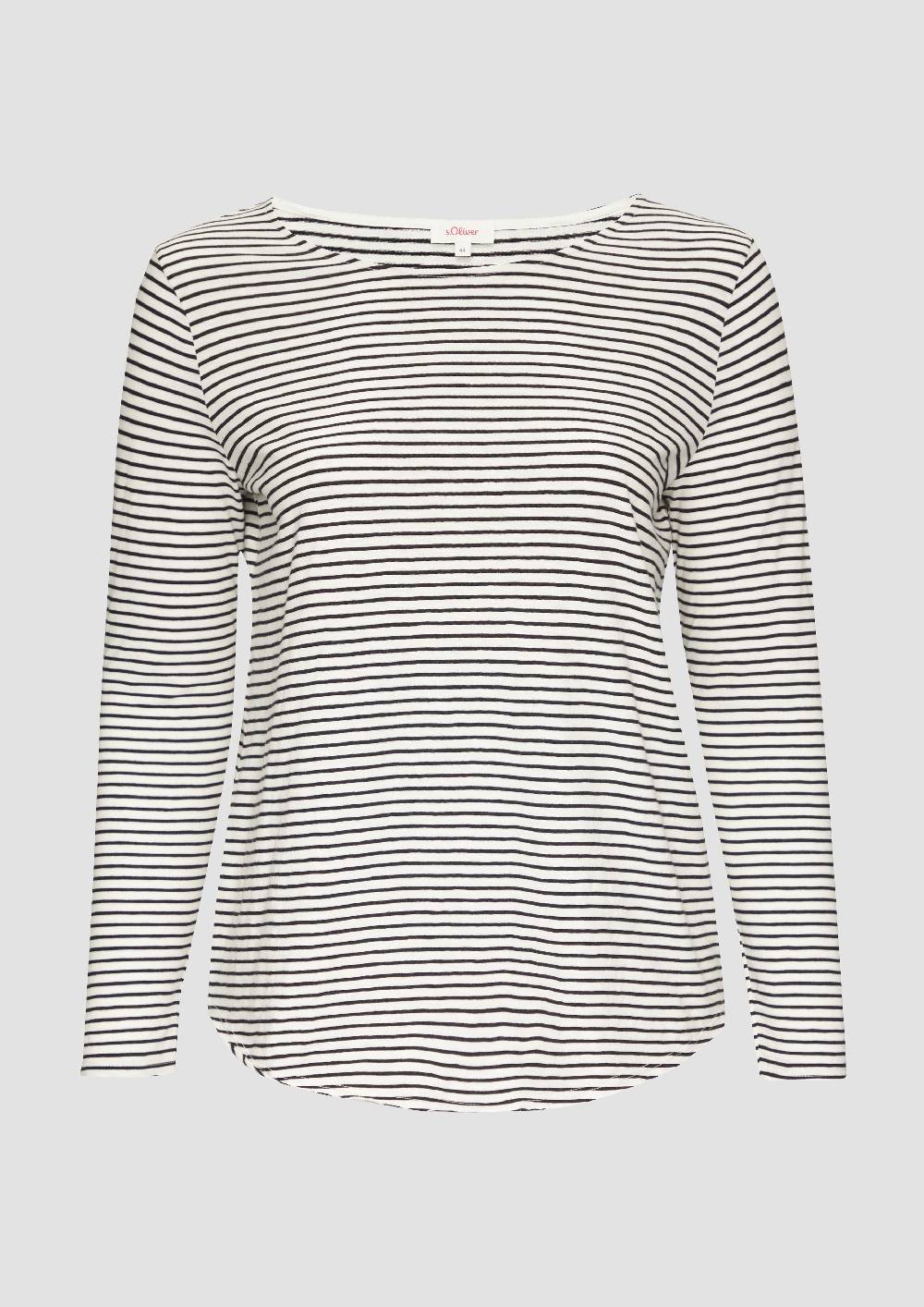 s.Oliver Longsleeve mit Flammgarnstruktur und Rundhalsausschnitt Verkauf