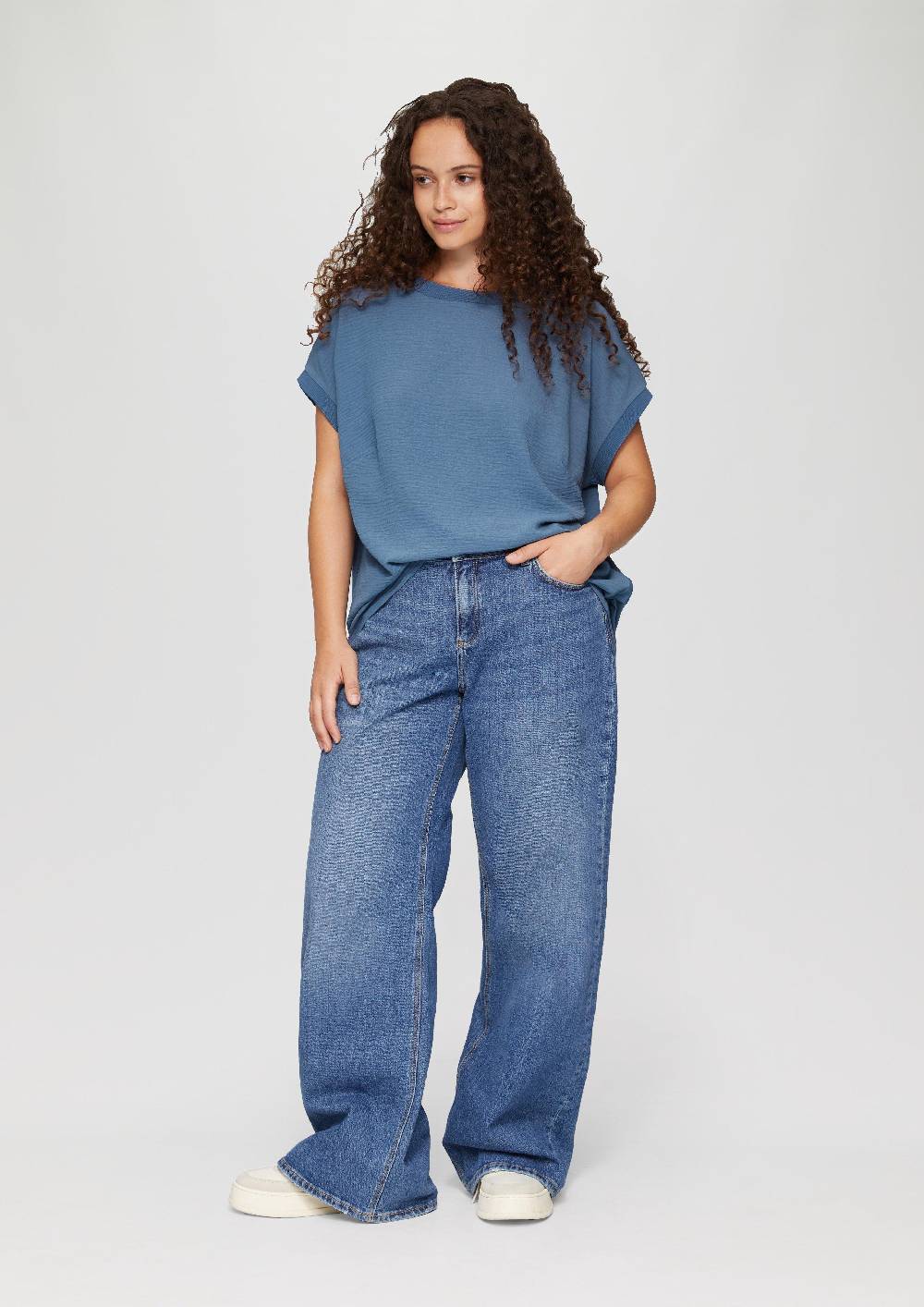s.Oliver Materialmix-T-Shirt im Loose Fit Kostenloser Versand