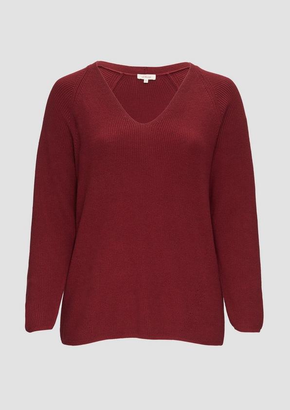 s.Oliver Strickpullover mit V-Ausschnitt im Loose Fit Sonderangebot