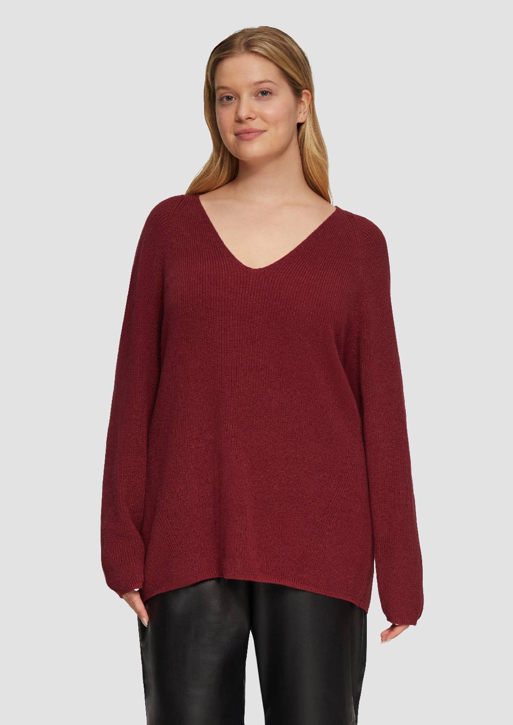s.Oliver Strickpullover mit V-Ausschnitt im Loose Fit Sonderangebot