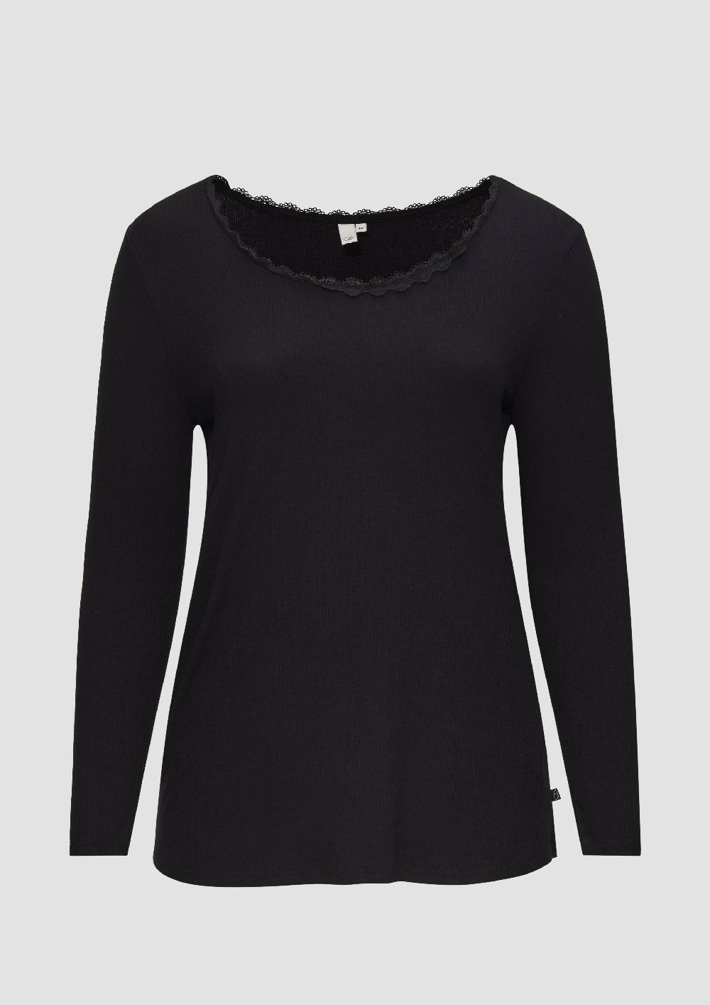 s.Oliver Rippshirt aus Viskosemix mit Spitzendetail Rabatt