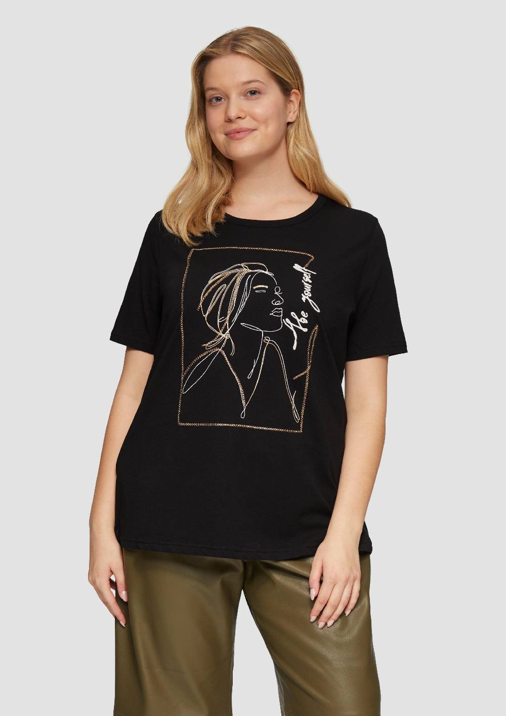 s.Oliver T-Shirt mit Stickerei-Artwork Preisnachlass
