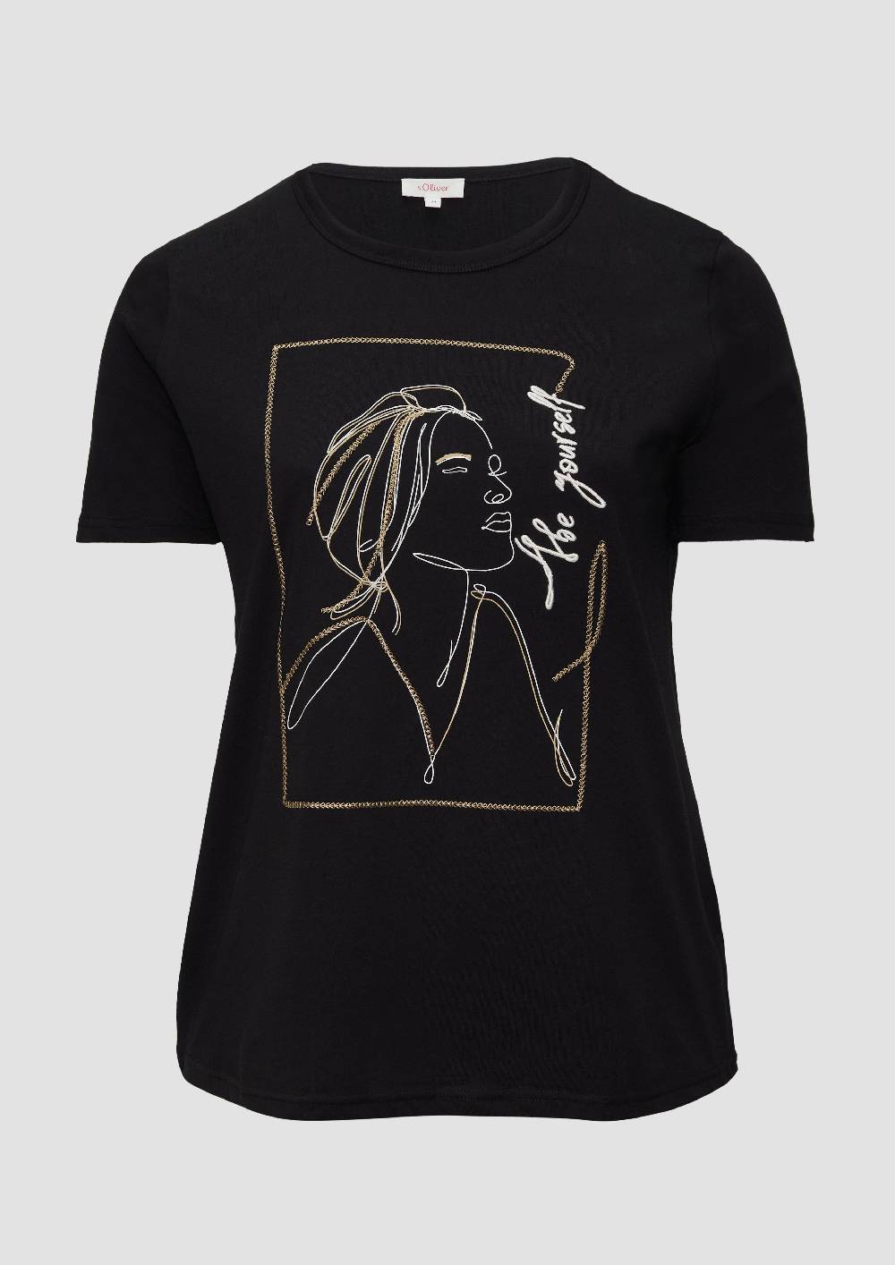 s.Oliver T-Shirt mit Stickerei-Artwork Preisnachlass
