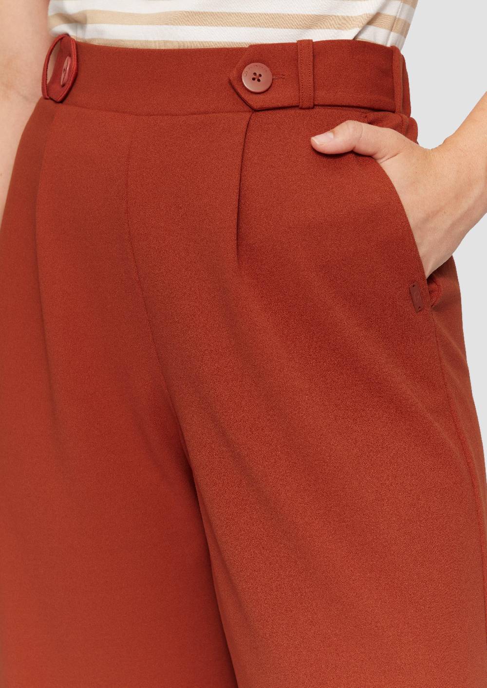 s.Oliver Elastische Wide-Leg-Hose aus Crêpe Saisonschlussverkauf