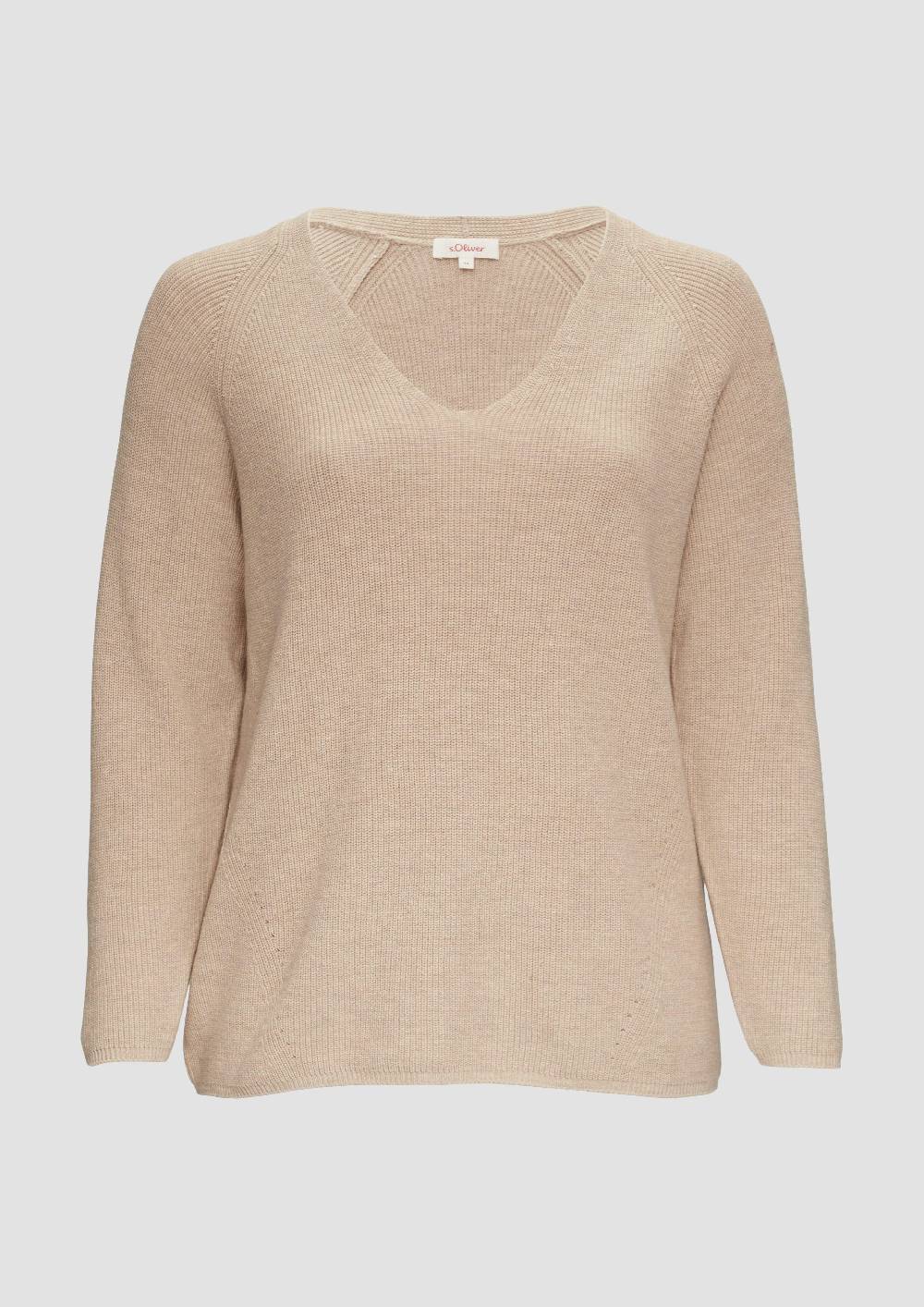 s.Oliver Strickpullover mit V-Ausschnitt im Loose Fit Cyber Monday