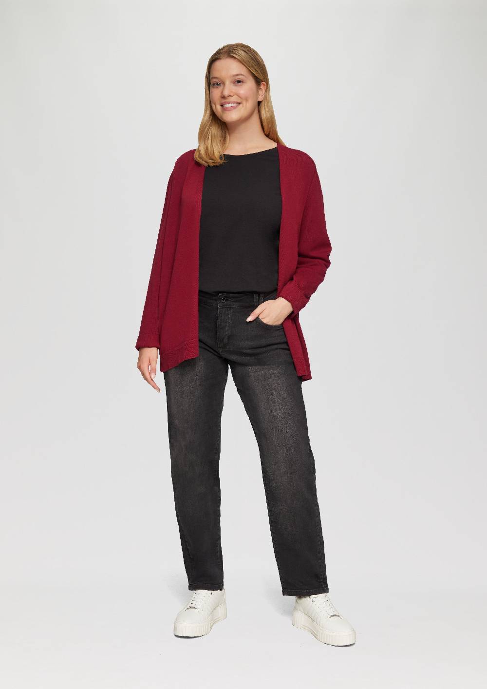 s.Oliver Cardigan aus Viskose-Baumwollmix Heißer Verkauf